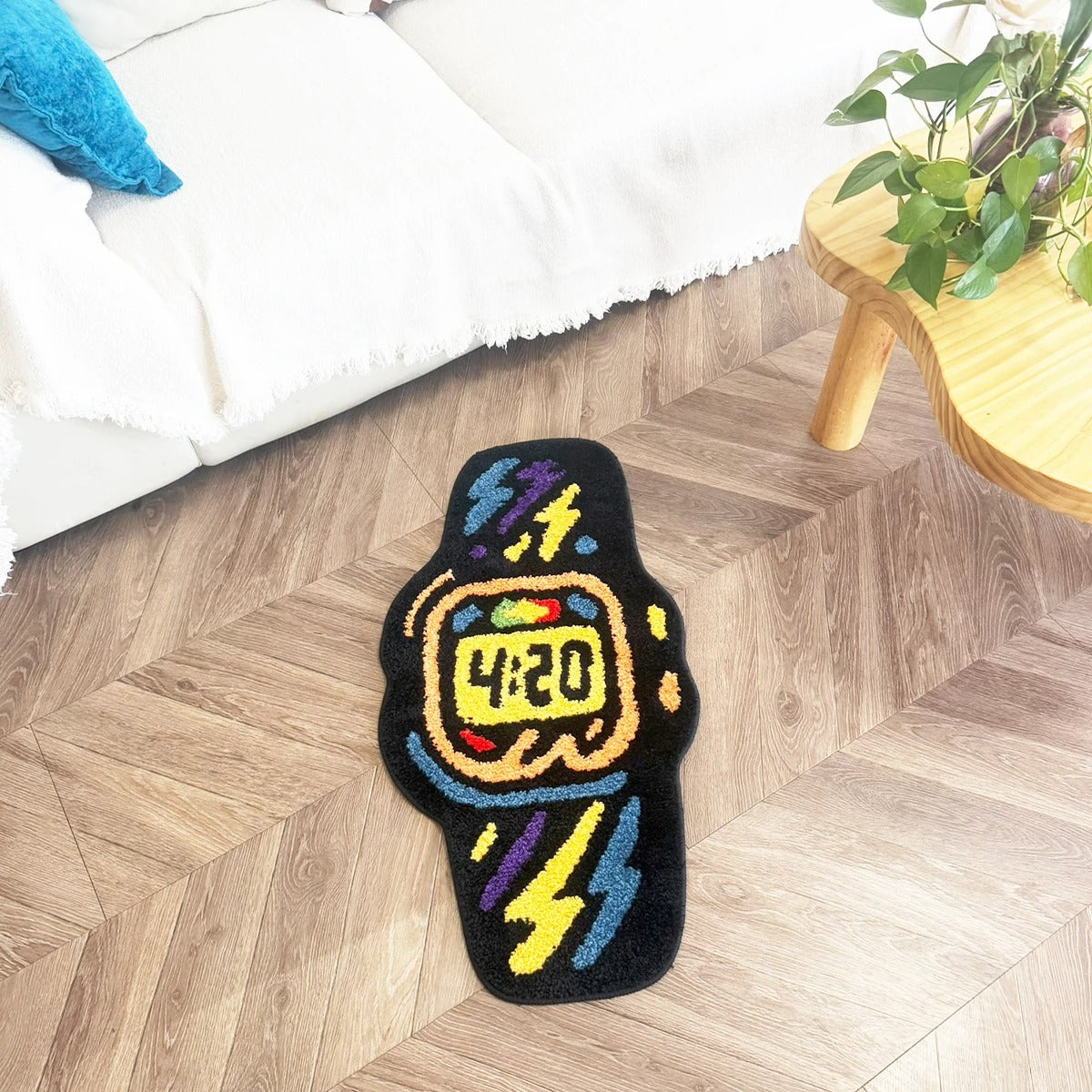 Funky 4:20 Graffiti Tufted Area Rug