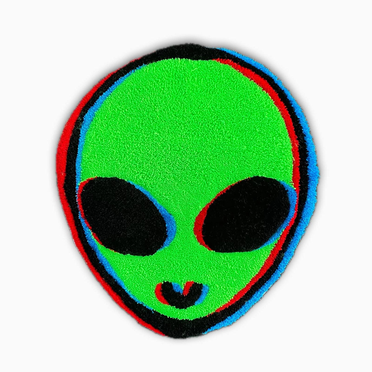 Glitchy and Trippy Alien Head Rug Carpet - IMG