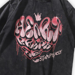 Heartbreaker Oversized Washed Graffiti T-Shirt - IMG