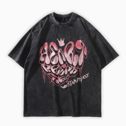 Heartbreaker Oversized Washed Graffiti T-Shirt - IMG
