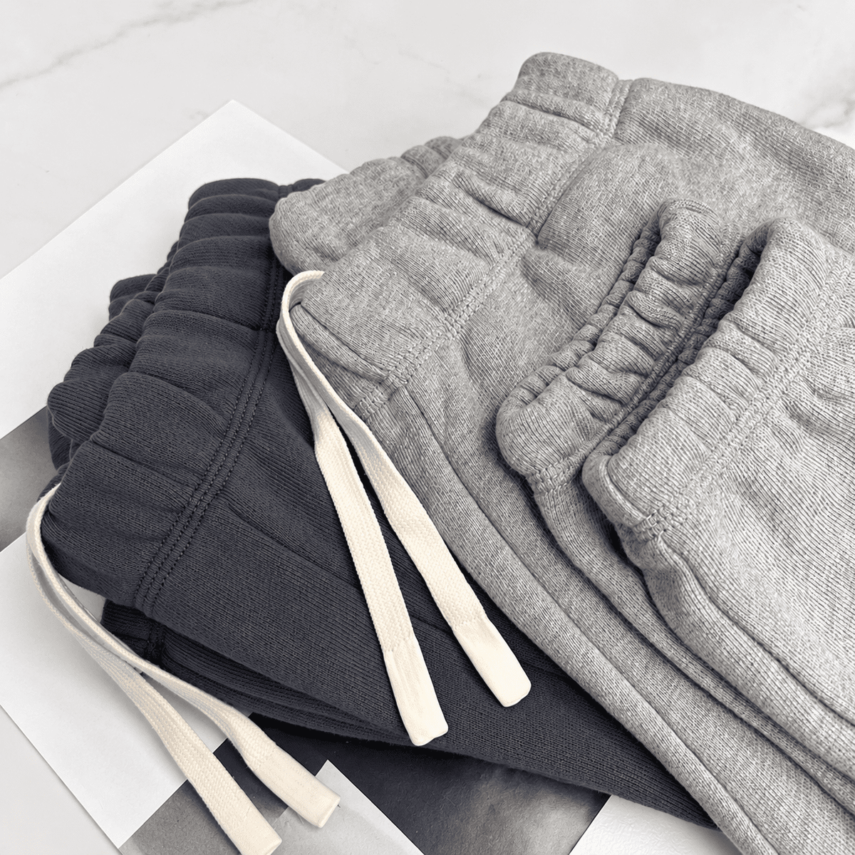 Heavy Fleece Baggy Sweatpants 100% Cotton Relaxed Fit - IMG