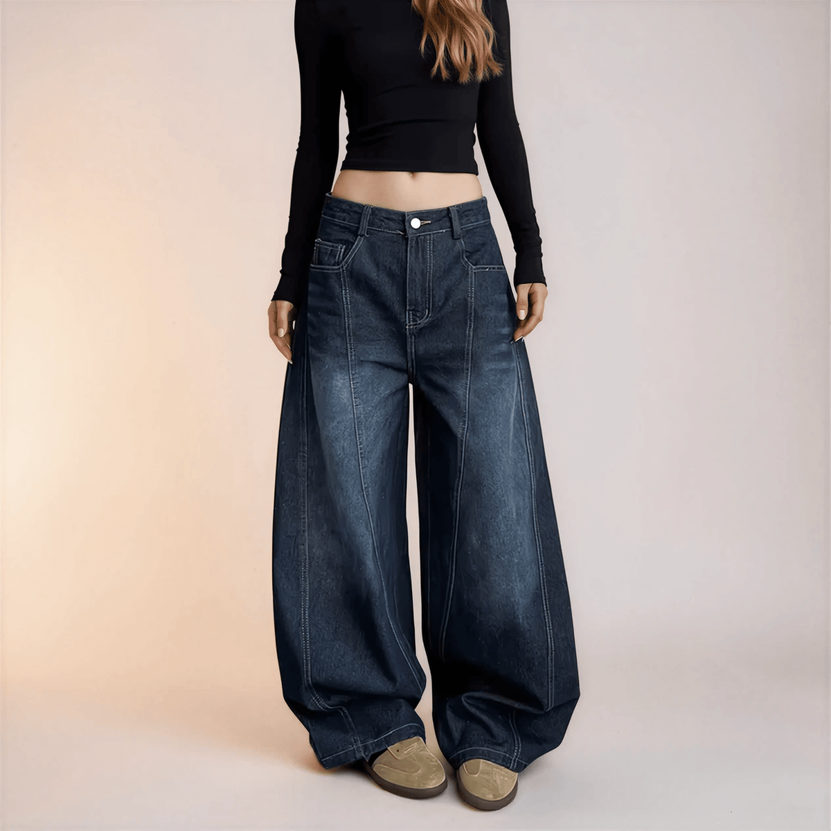 High Waisted Oversized Wide Leg Jeans - IMG