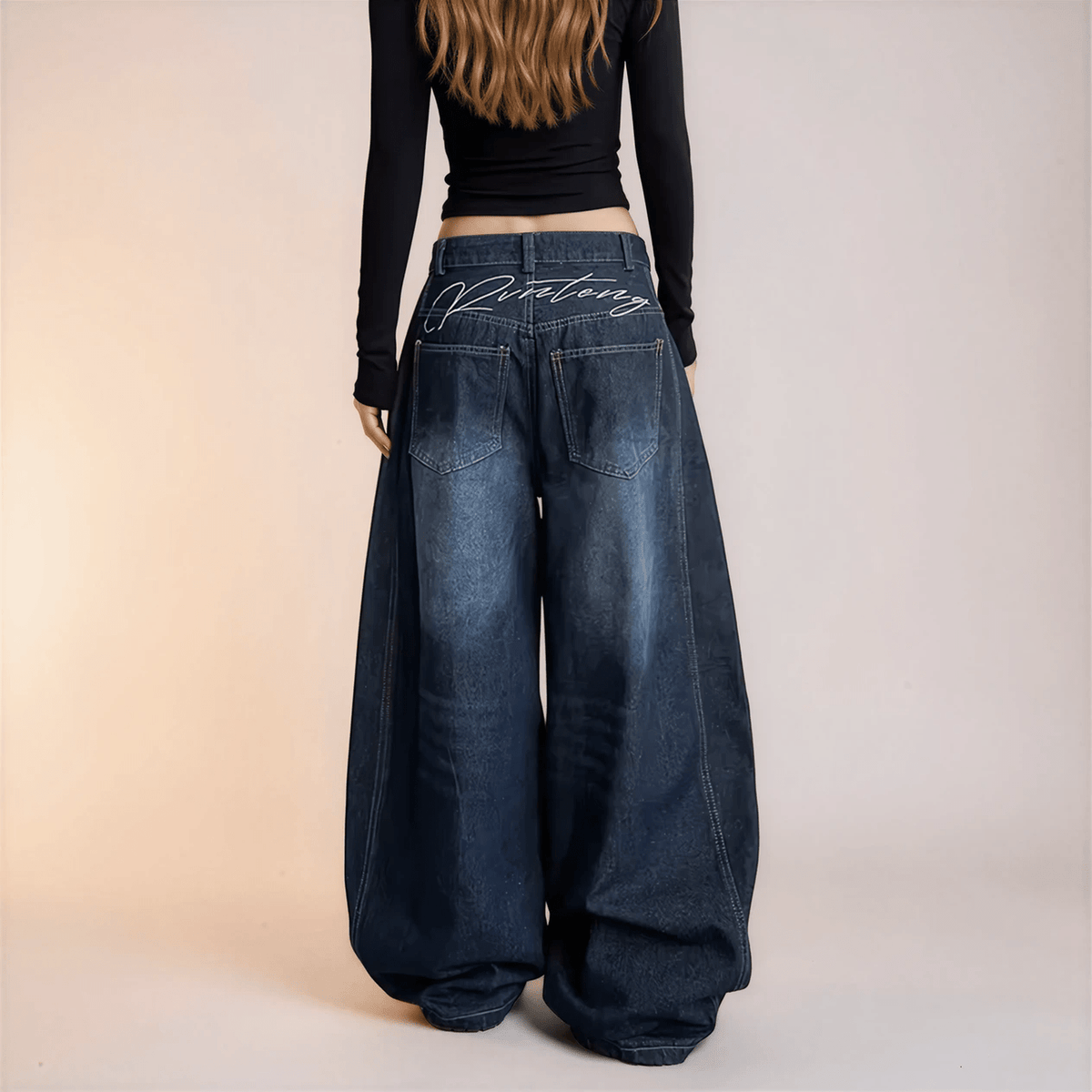 High Waisted Oversized Wide Leg Jeans - IMG