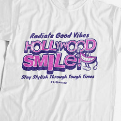 Hollywood Smile White Graphic T-Shirt - IMG