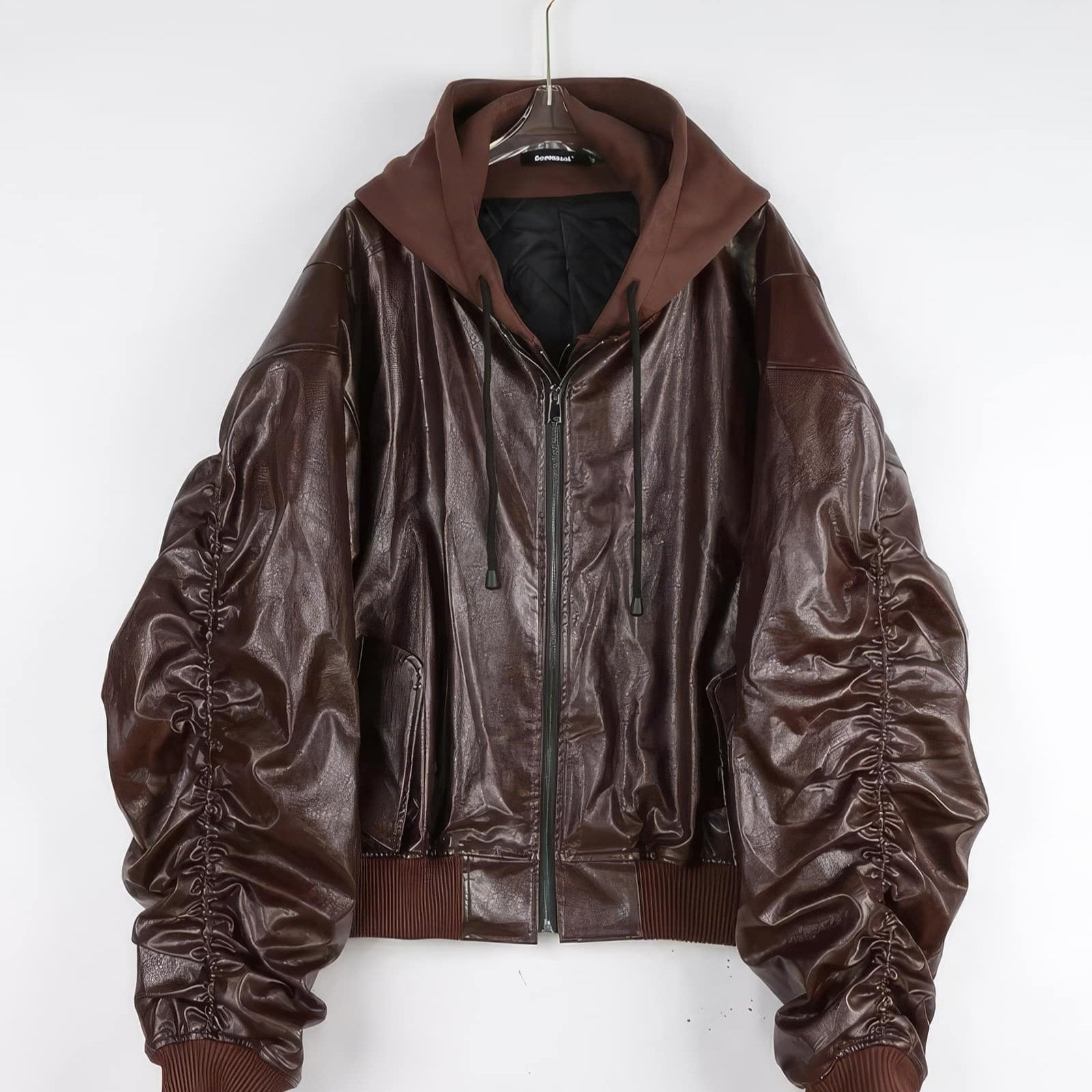 Uillui today deals Mens Vintage Style Bomber Leather Jacket