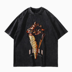 Ice Cream Break Oversized Washed Graphic T-Shirt - IMG