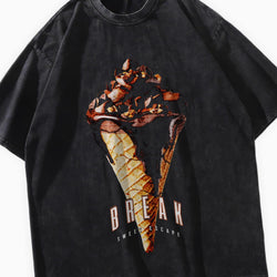 Ice Cream Break Oversized Washed Graphic T-Shirt - IMG