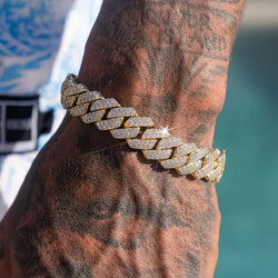 Iced Out Prong Link Cuban Chain Bracelets - IMG