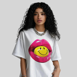 Juicy Smiles Relaxed Fit Graffiti Print T-Shirt - IMG