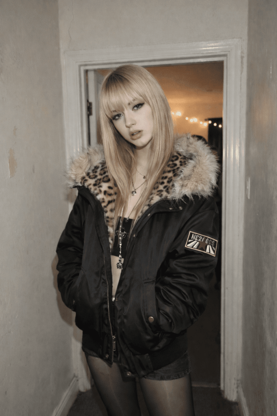 Leopard Oversized Bomber Jacket – Faux Leather & Plush Lining - IMG