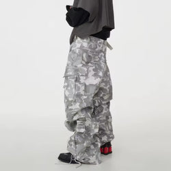 Light Camouflage Wide Leg Baggy Cargo Pants - IMG