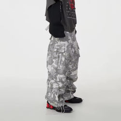Light Camouflage Wide Leg Baggy Cargo Pants - IMG