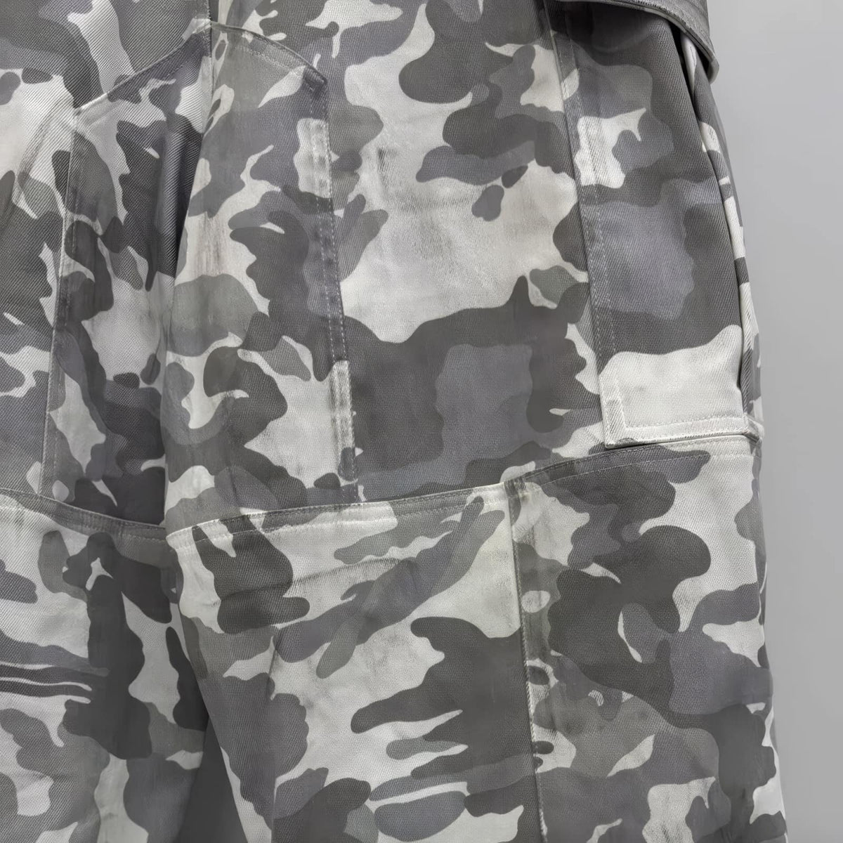 Light Camouflage Wide Leg Baggy Cargo Pants - IMG