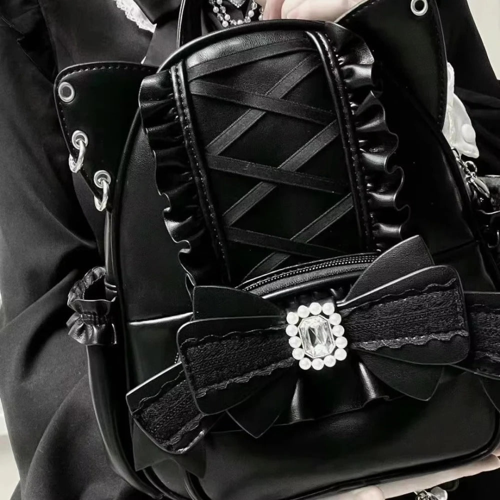 Lolita Punk Cat Ear Bow Y2K Korean Backpack