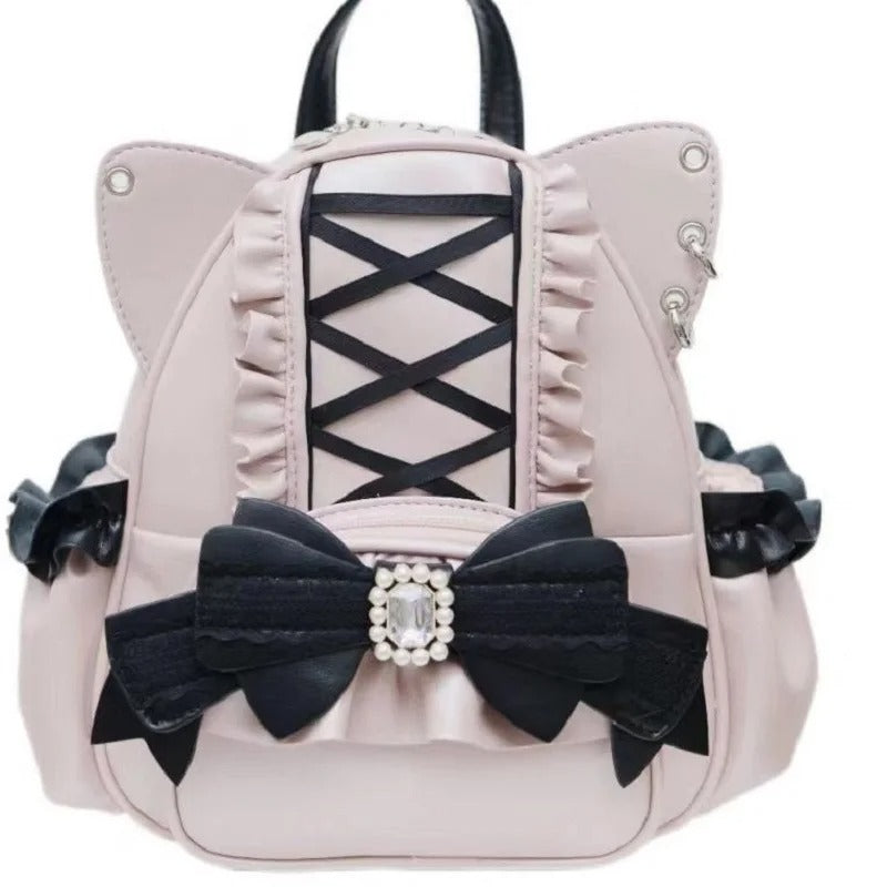 Lolita Punk Cat Ear Bow Y2K Korean Backpack