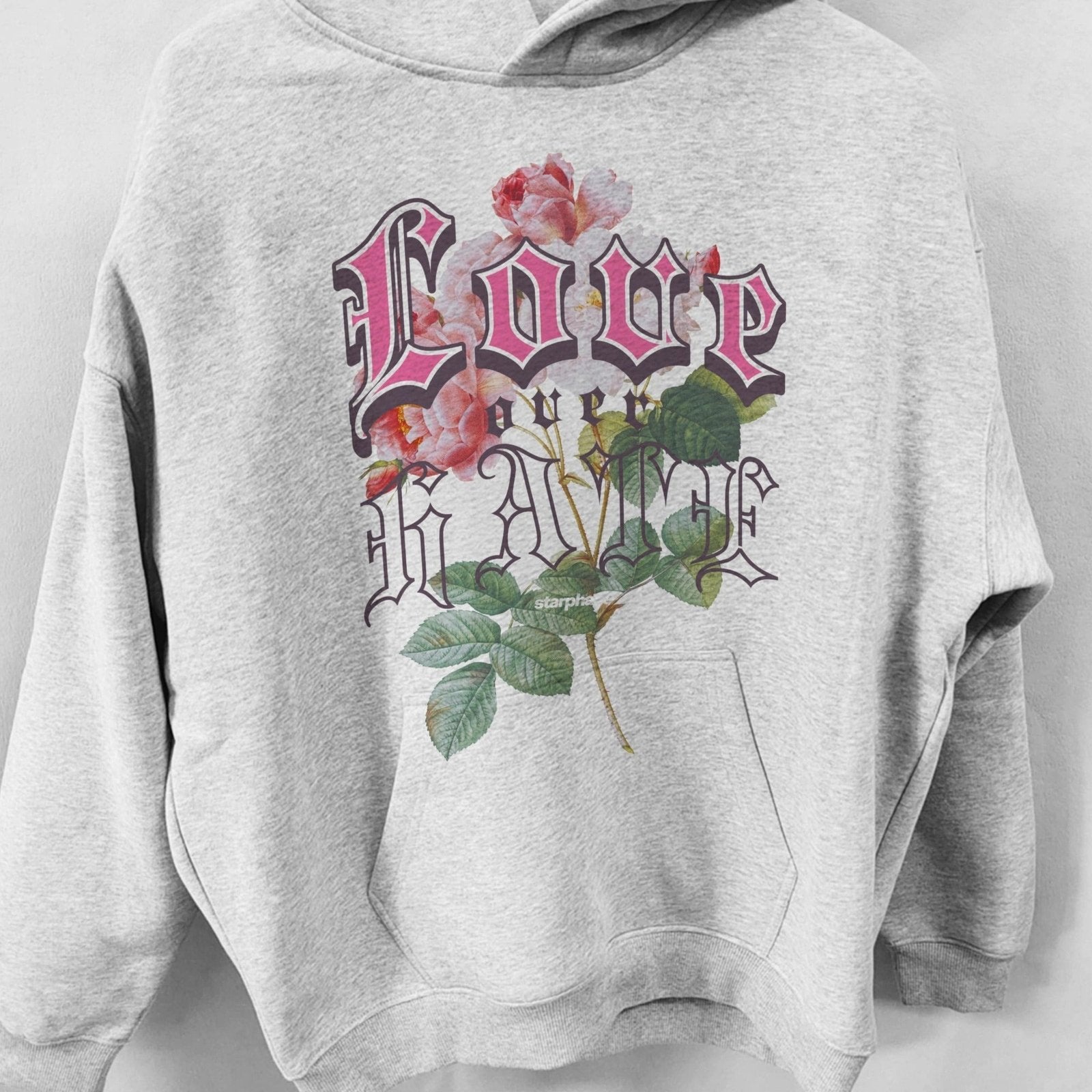 Love Over Hate Oversized Fleece Hoodie – Starphase