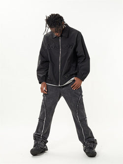 Midnight Letter Embroidered Bomber Jacket Brewing - IMG