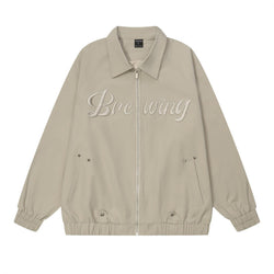 Midnight Letter Embroidered Bomber Jacket Brewing - IMG