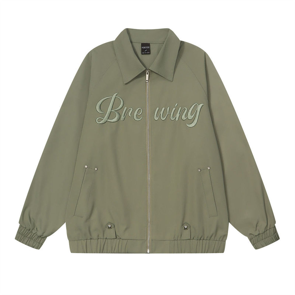 Midnight Letter Embroidered Bomber Jacket Brewing - IMG