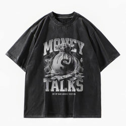 Money Talks Washed Oversized Graphic T-Shirt - IMG