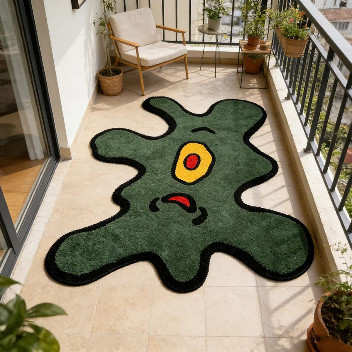 One Eye Monster Irregular Accent Rug - IMG