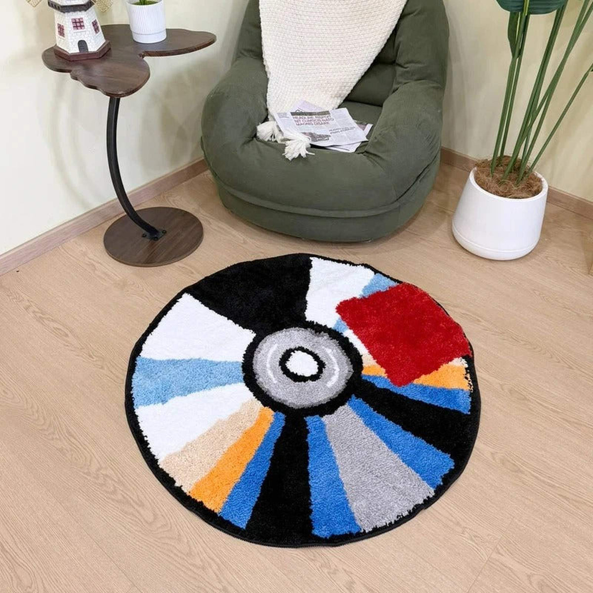 Optical Vortex Tufted Circle Rug - IMG
