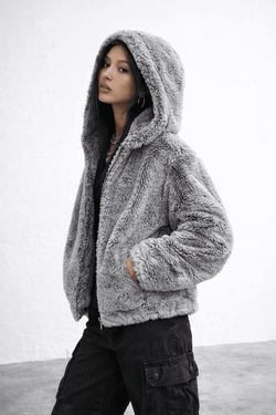 Oversized Faux Fur Hooded Jacket – Winter Weight - IMG