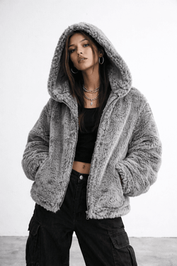 Oversized Faux Fur Hooded Jacket – Winter Weight - IMG