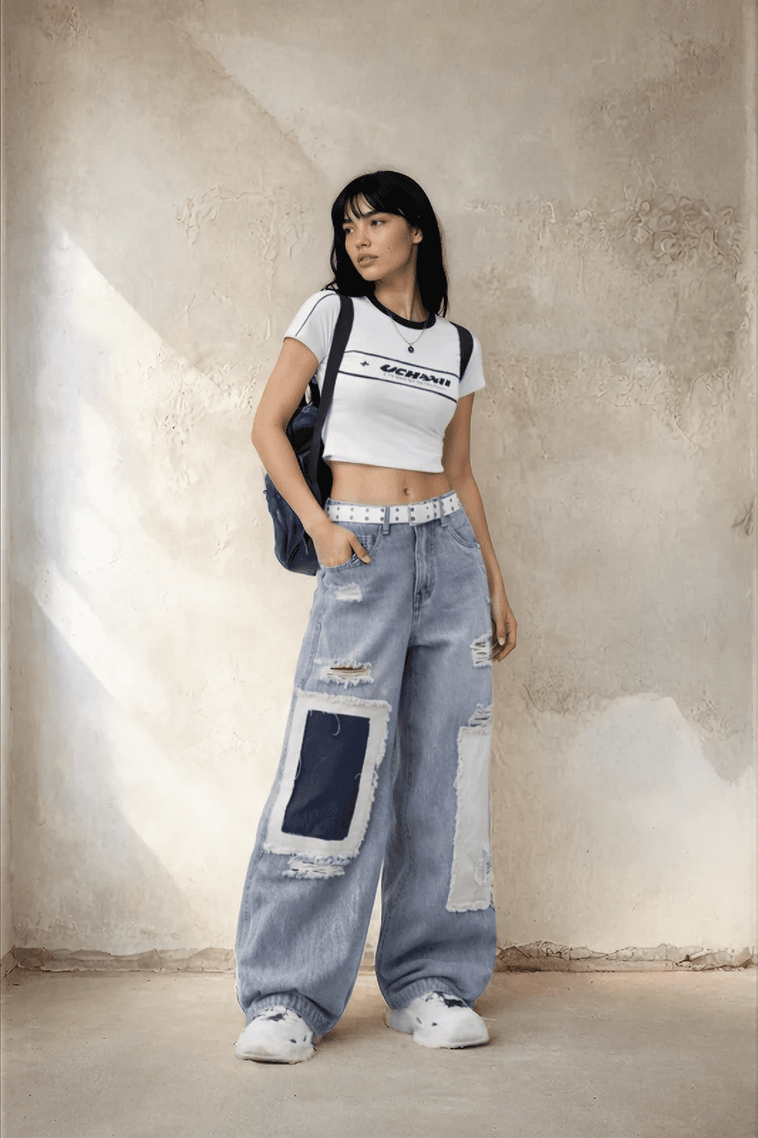 Oversized Hip Hop Wide Leg Jeans - IMG