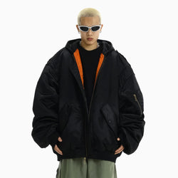 Oversized Hooded Bomber Jacket - IMG