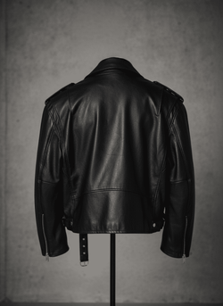 Oversized PU Leather Biker Jacket – Black - IMG