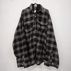 Oversized Plaid Patchwork Shirt W T-Shirt - IMG