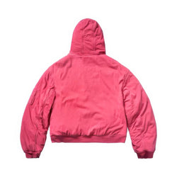 Oversized Reversible Hooded Plush Bomber Jacket - IMG