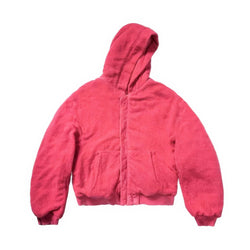 Oversized Reversible Hooded Plush Bomber Jacket - IMG