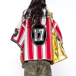 Oversized Striped Knit Baseball Jersey - IMG