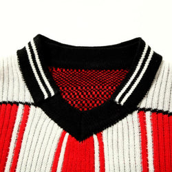 Oversized Striped Knit Baseball Jersey - IMG