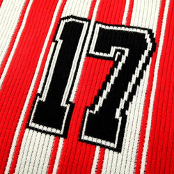 Oversized Striped Knit Baseball Jersey - IMG