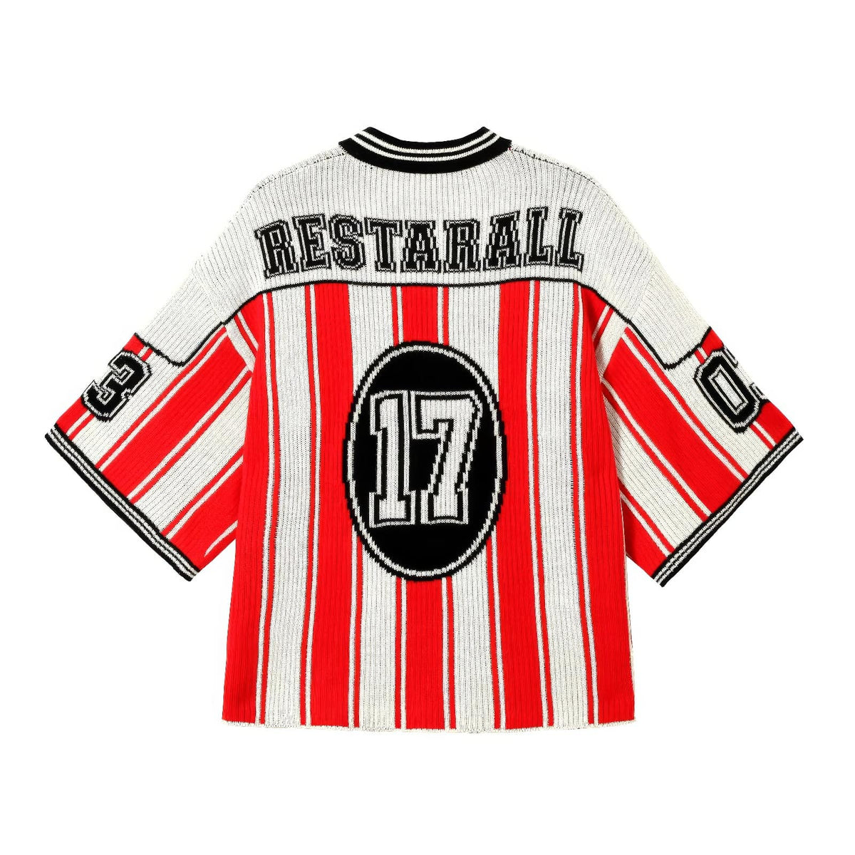 Oversized Striped Knit Baseball Jersey - IMG