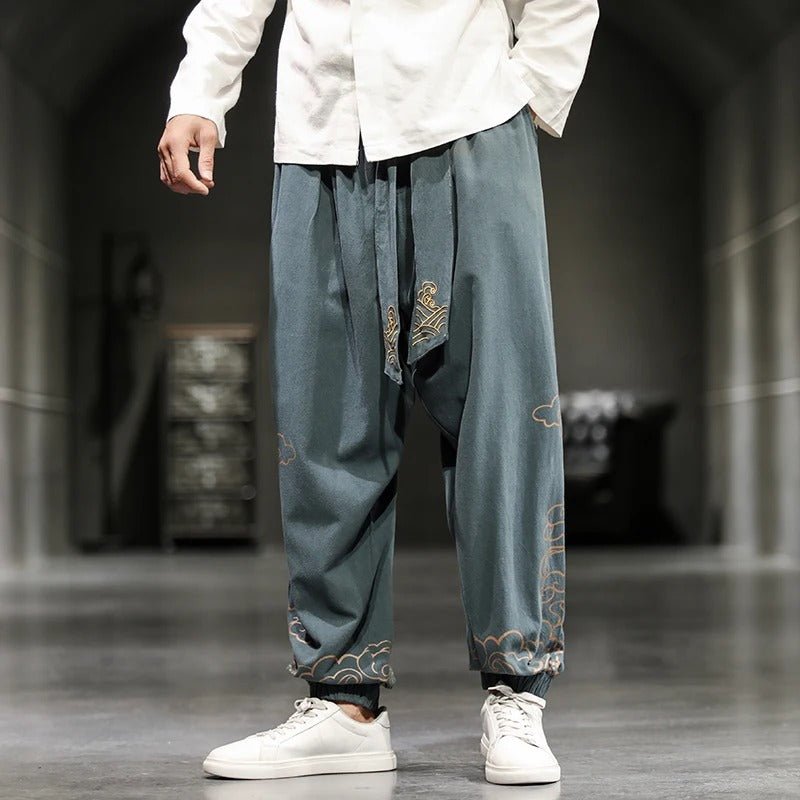 Oversized Wide Leg Sweatpants with Embroidery Harajuku Streetwear - IMG