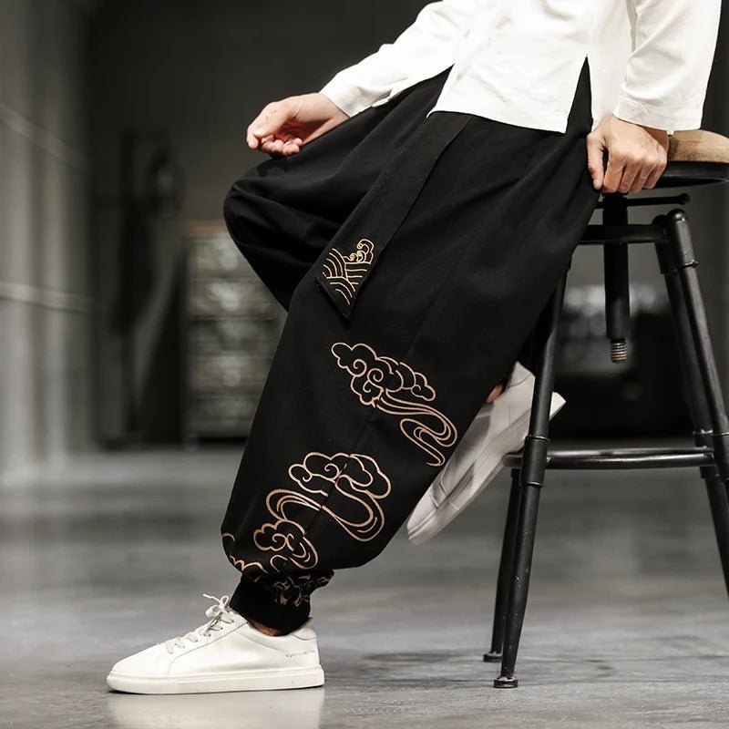 Oversized Wide Leg Sweatpants with Embroidery Harajuku Streetwear - IMG