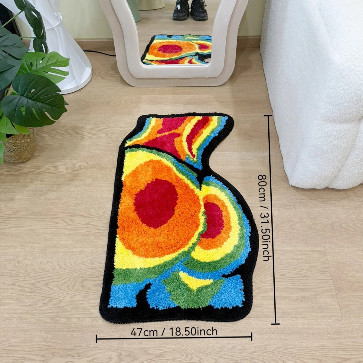 Rainbow Gradient Tufted Butt Rug - IMG