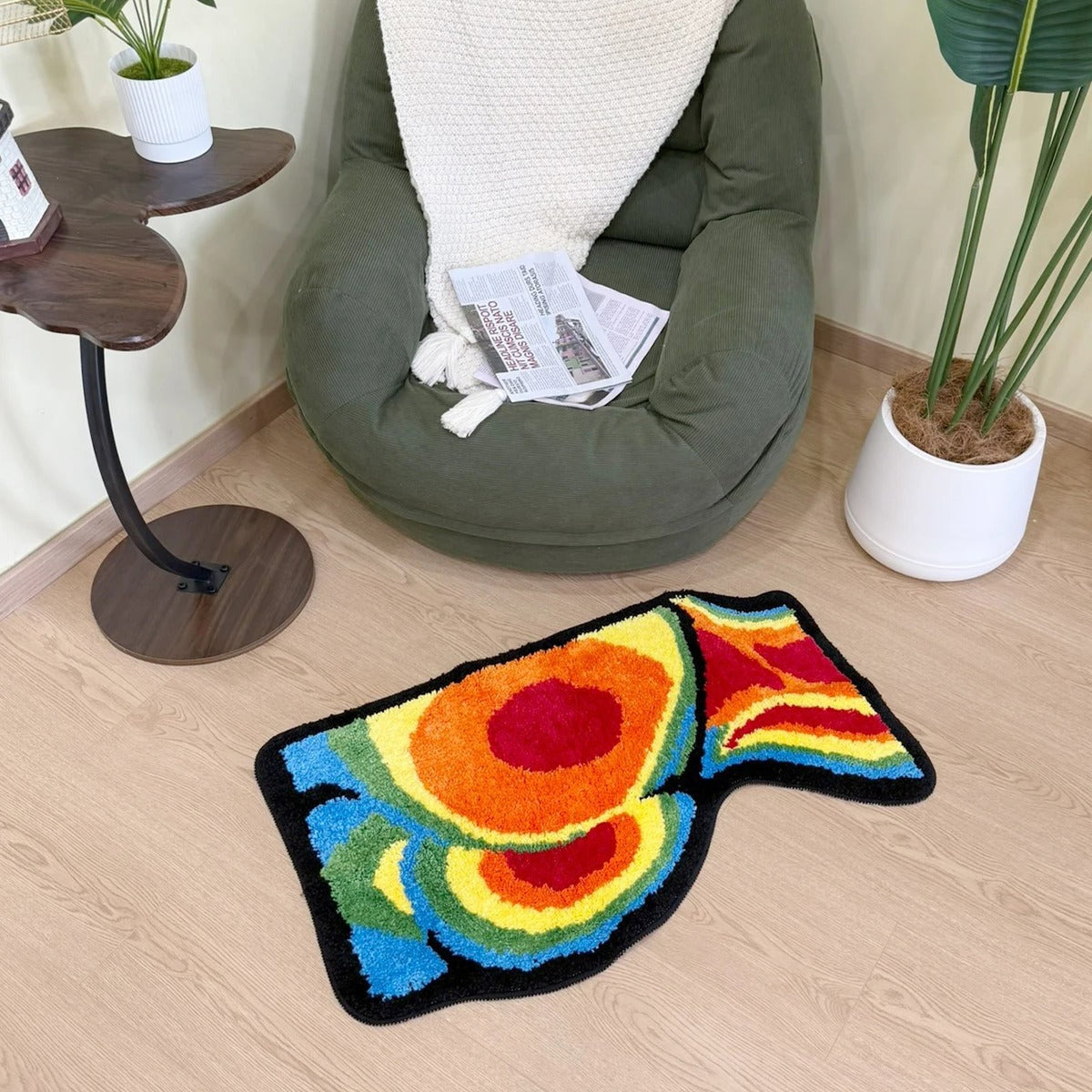 Rainbow Gradient Tufted Butt Rug - IMG