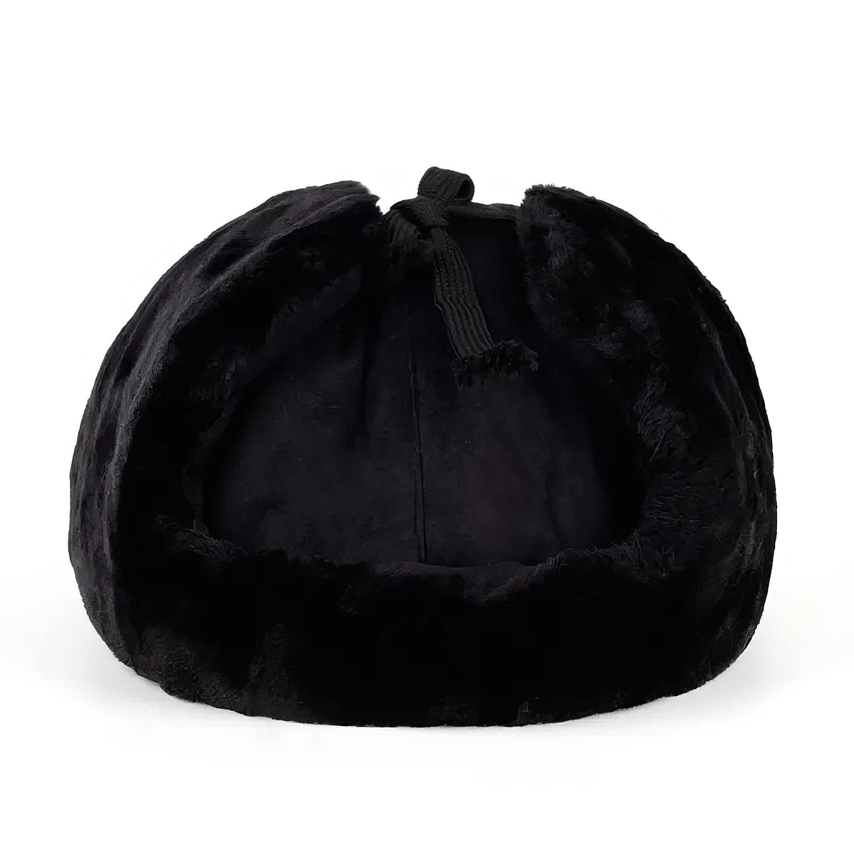 Red Star Black Plush Trapper Lumberjack Hat - IMG