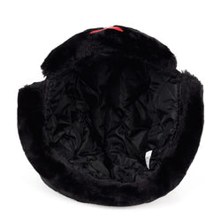 Red Star Black Plush Trapper Lumberjack Hat - IMG