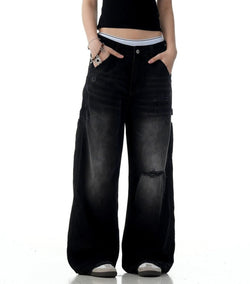 Retro Baggy Jeans in Relaxed Wide-Leg Fit Y2K - IMG