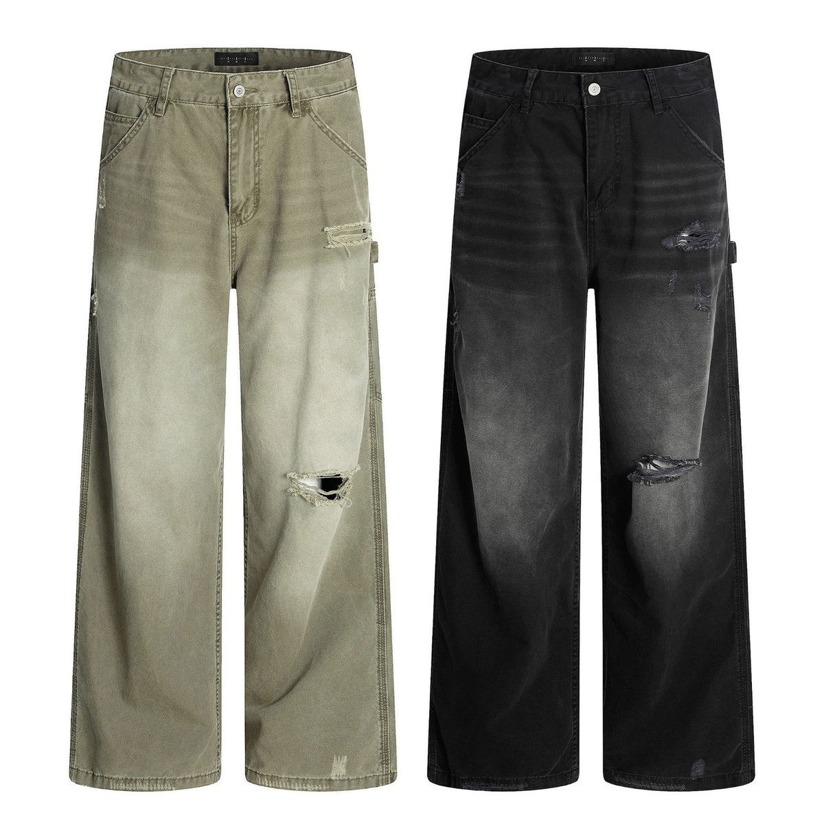 black baggy jeans wide leg women