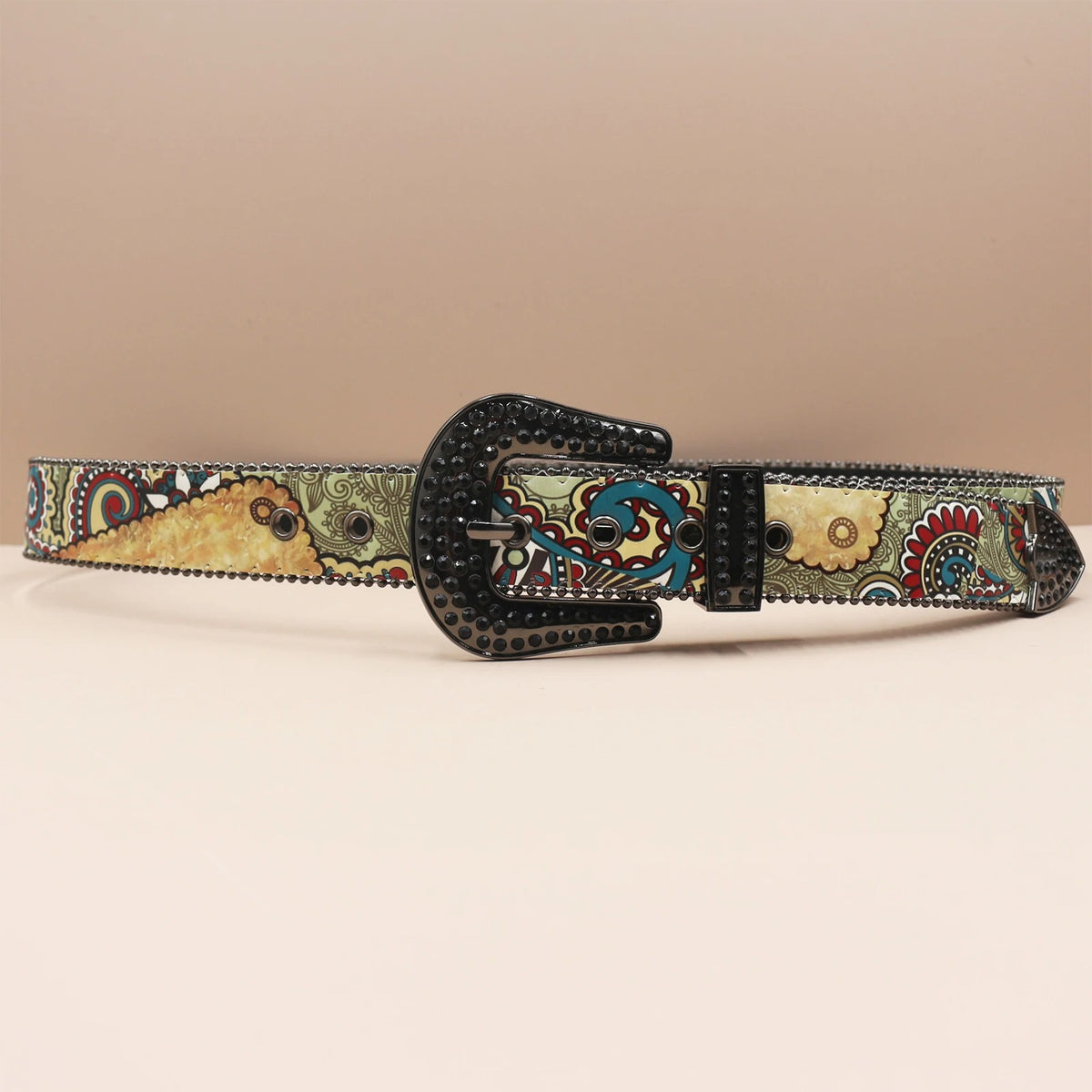 Rhinestone Punk Waist Belt – Y2K Bling PU Statement Piece - IMG