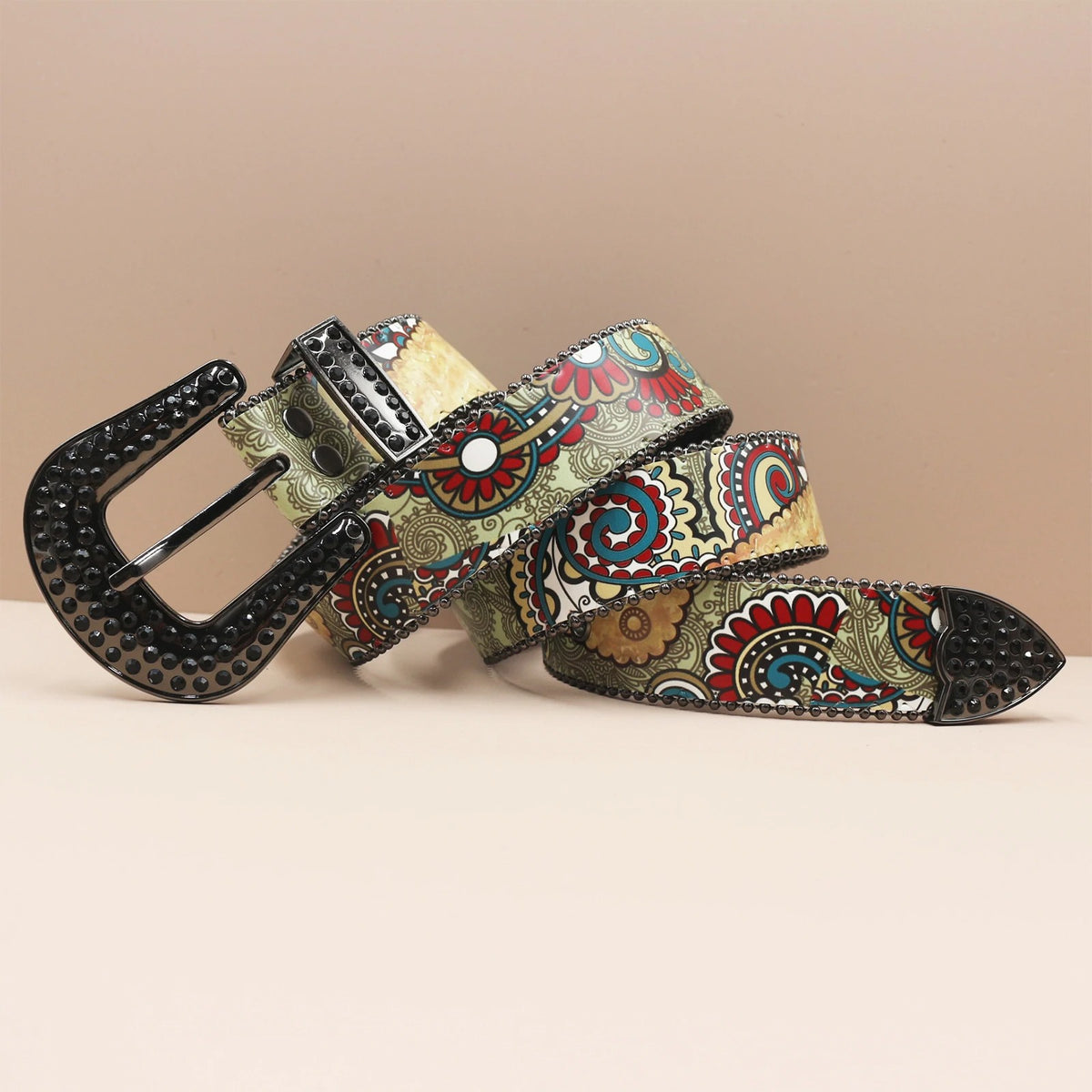 Rhinestone Punk Waist Belt – Y2K Bling PU Statement Piece - IMG