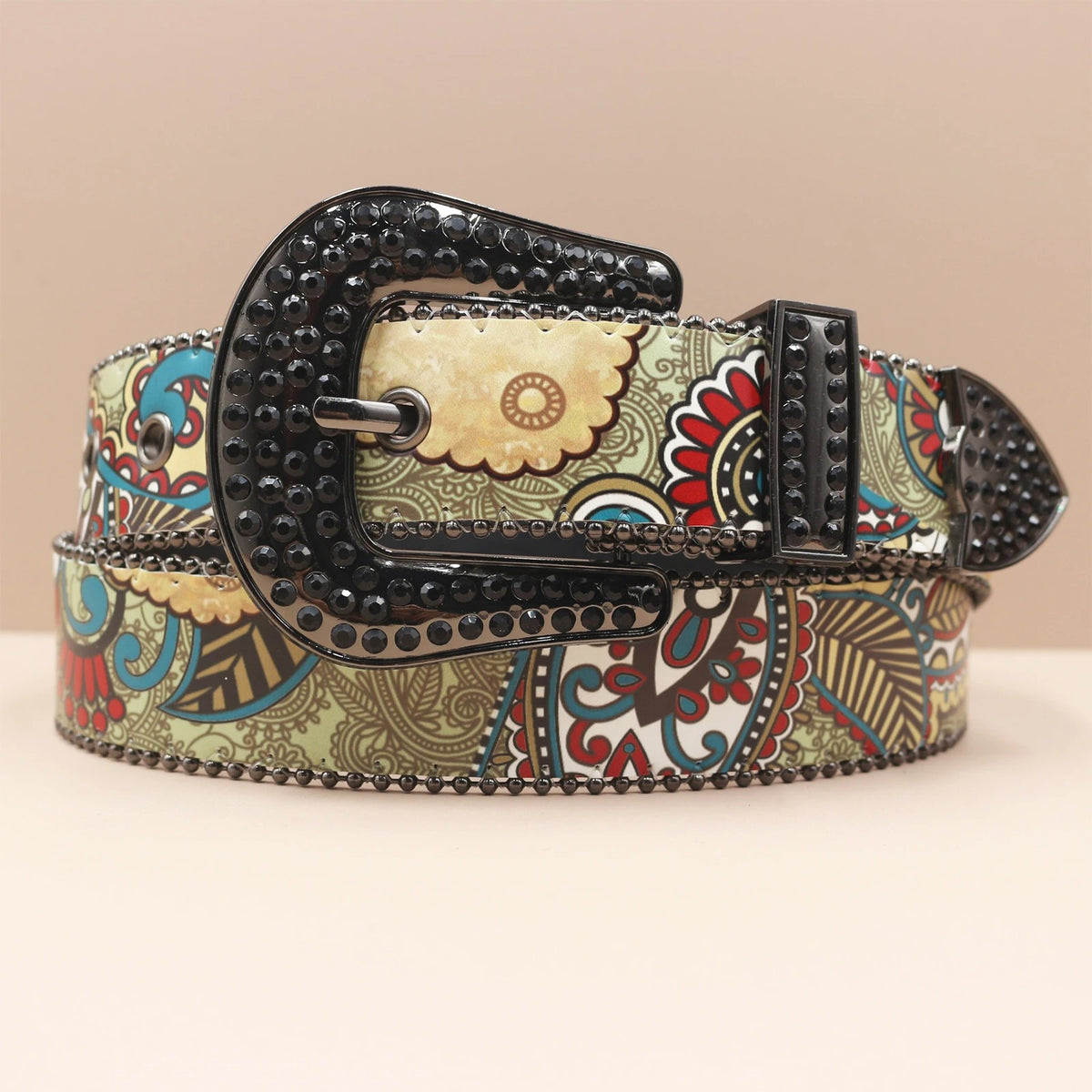 Rhinestone Punk Waist Belt – Y2K Bling PU Statement Piece - IMG