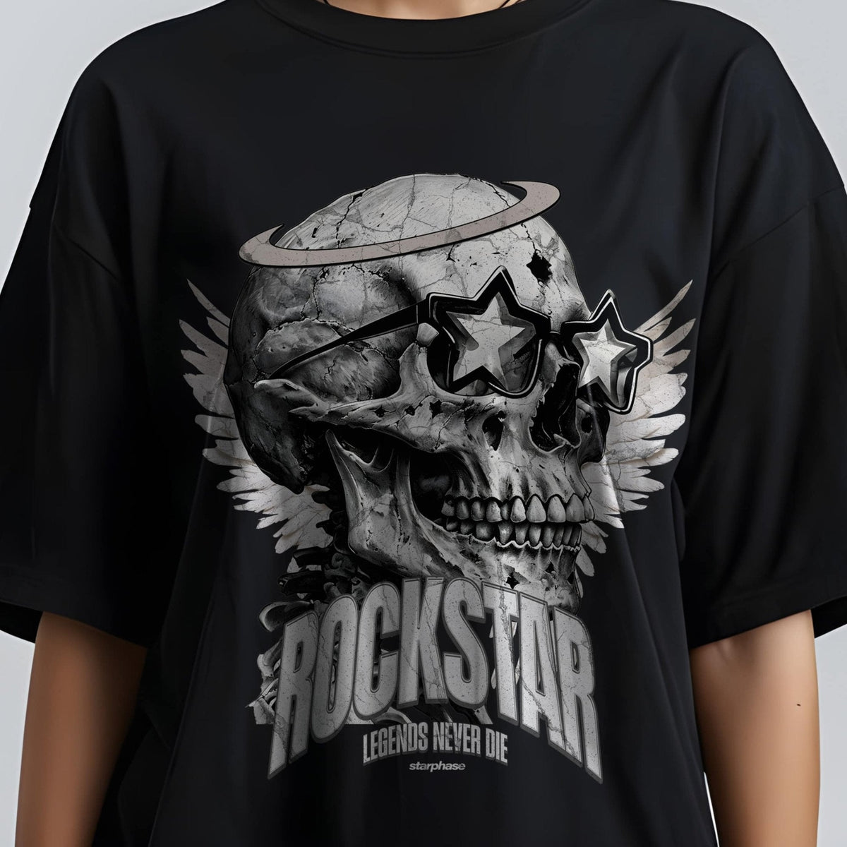 Rockstar Vintage Skull Graphic T-Shirt - IMG